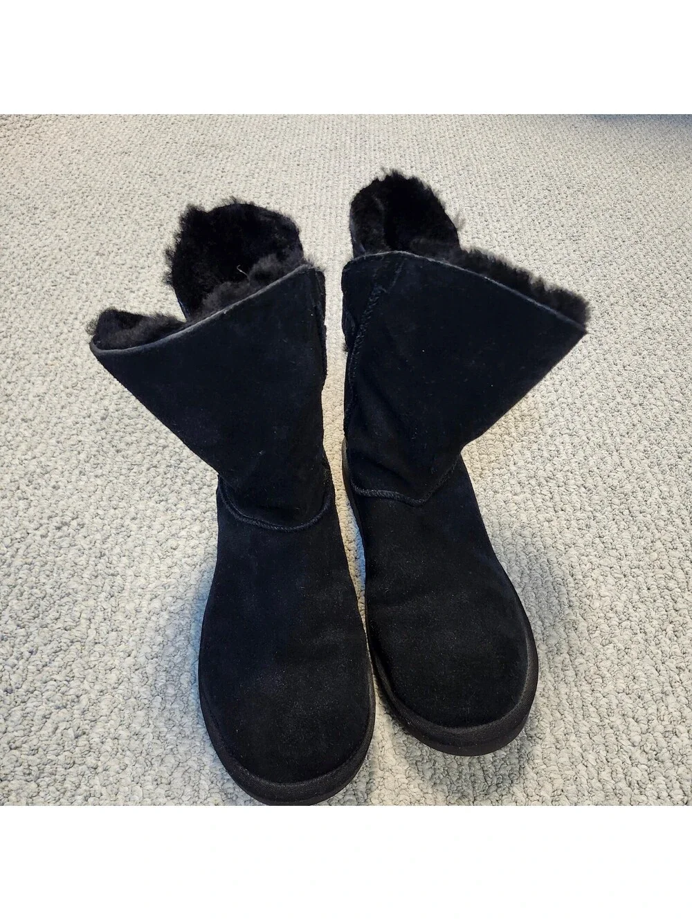 Koolaburra Black Suede Faux Fur Lined Boots Size 9